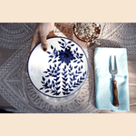 Blue Pottery quater plate set