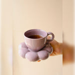 Purple bubble mug saucer set of 2