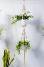 Two Tier Macrame Cotton Plant Hanger, 1 Pack Macrame Plant Hanger freeshipping - Ecofynd