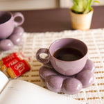 Purple bubble mug saucer set of 2