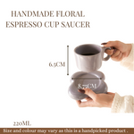 Handmade floral Espresso Cup saucer set-Liliac