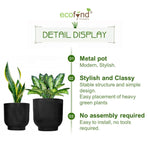 Eva Black Metal Plant Pots Planter freeshipping - Ecofynd