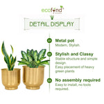 Eva Gold Metal Plant Pots Planters freeshipping - Ecofynd