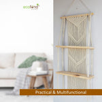 ecofynd Bohemian Macrame Wall Hanging Shelves shelf freeshipping - Ecofynd