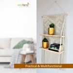 ecofynd Bohemian Macrame Wall Hanging Shelves shelf freeshipping - Ecofynd