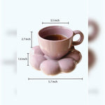 Purple bubble mug saucer set of 2